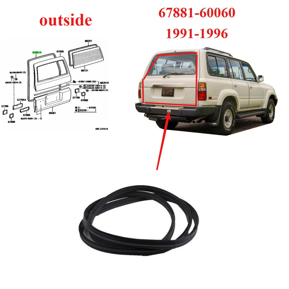 Door Weather Strip - 1 Stuk Achterklep Rubber voor Toyota