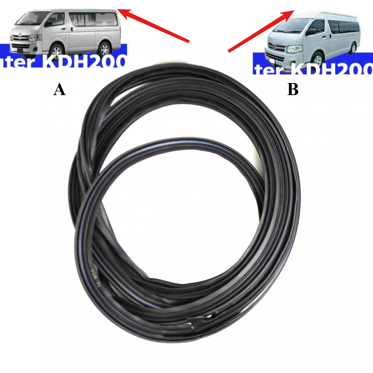 Door Weather Strip - Achterklep rubberen afdichting voor Hiace 2005-2016