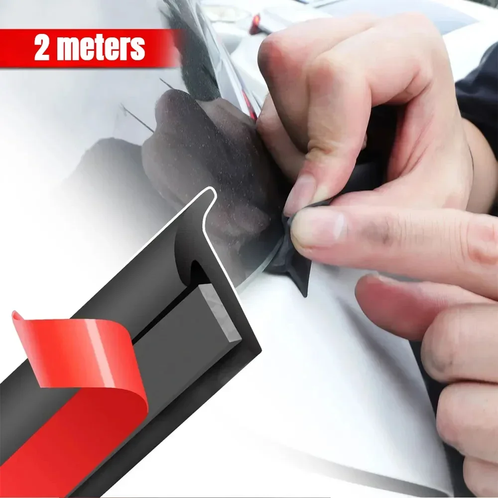 Door Weather Strip - Auto 2m Zwart Universele Schuine T-Type